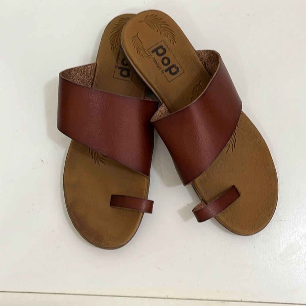 POP Comfort Fit Sandals  Brown Size 7.5 M